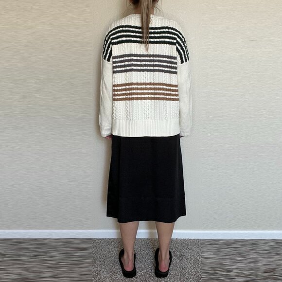 BCBG MaxAzria Sweater White with Stripes Size L - Picture 4 of 11
